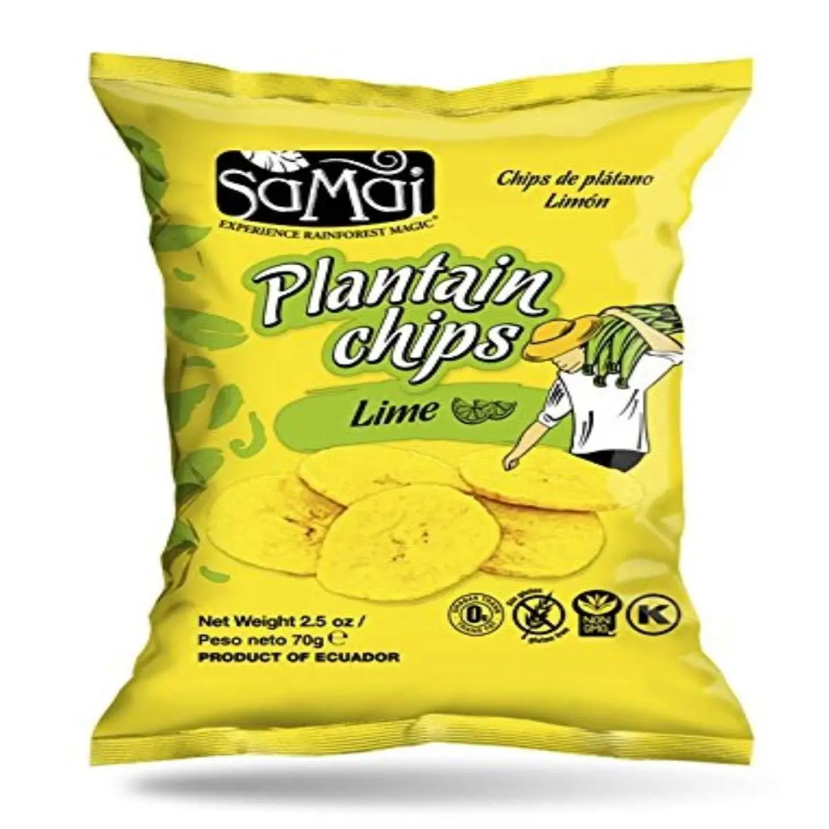 SAMAI Plantain Chips Pacific Lime 2.65oz 15 ct Case