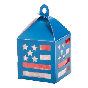 American Flag Tissue Paper Lantern Craft Kit - 3 3/4" x 7 3/4", Makes 12