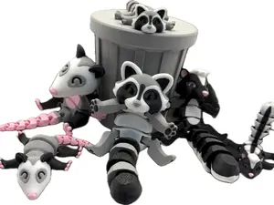 Trash Animals Articulating Fidget Toys Large bundle, fun and interactive, perfect for all ages and unique decor!