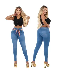 Liana Women's Colombian Denim Butt-Lifting High-Waist 4-Button Tummy Control Booty Lifting Skin-Tight Body-Fit Skinny Jeans - Stylish Outdoor Bottoms, Tummy Control Jeans