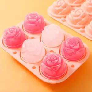Rose Ice Compartment with Funnel, Snap Food Grade Silicone Leak-Proof Rose Ice Cube Mold, Perfect for Home & Kitchen Use, Ice Cube Tray