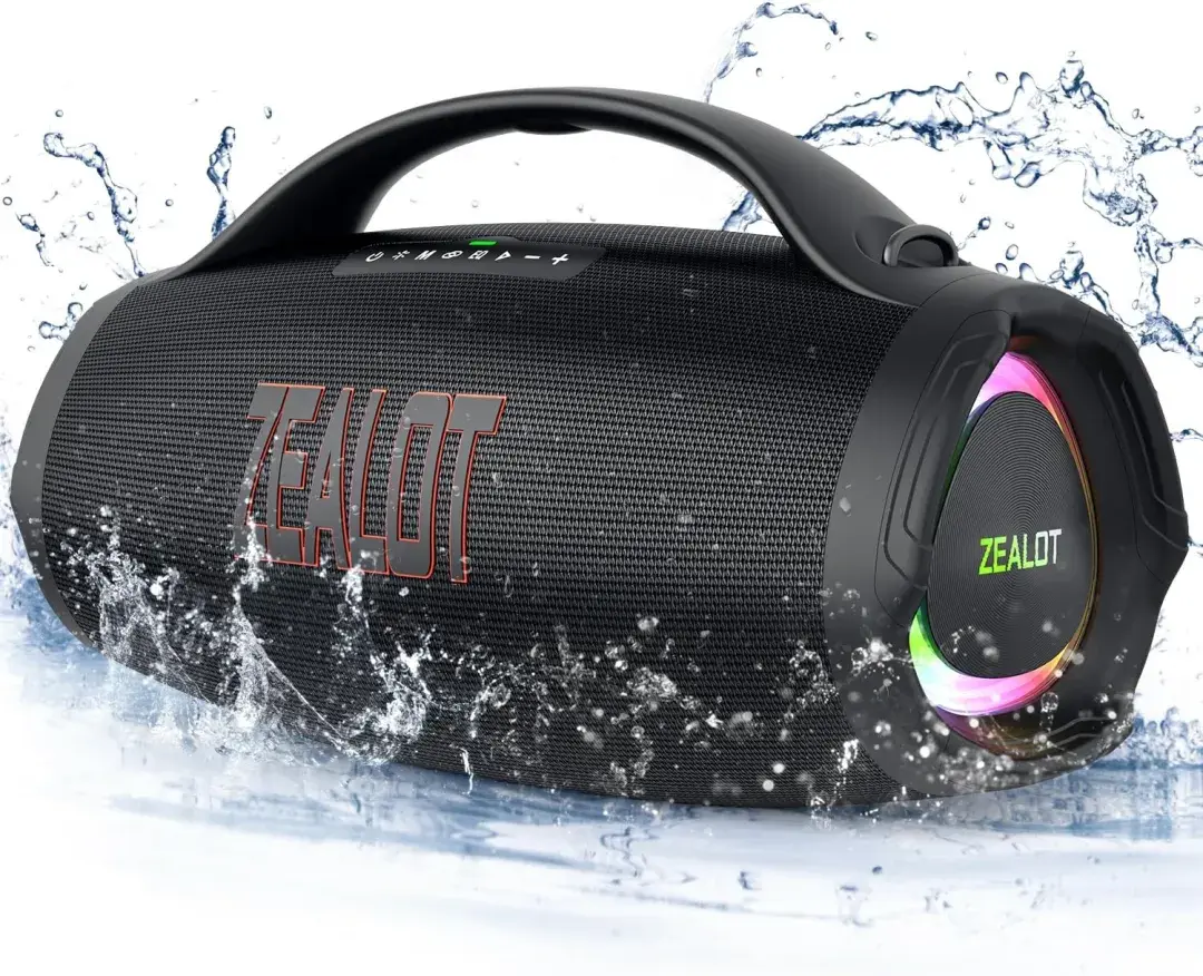 ZEALOT S98 Bluetooth Music Speaker - 220W Bass Boosted Portable Sound System, DSP, RGB Ambient Light, IP67 Waterproof, TWS Pairing, 36000mAh Power Bank, 24H Playback, Charging for Devices, Ideal for Family Gatherings, Outdoor Camping, Bass Boosted Speaker