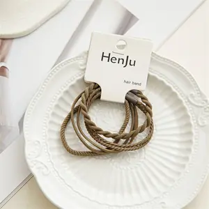 4PCS Braided Elastic Hair Ties Set for Women_CWAHA0334: COFFEE / (OS) 3