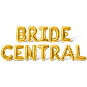 Letter Balloons - BRIDE CENTRAL 16" Inch Alphabet Letters Foil Mylar Balloon Bachelorette Party Banner