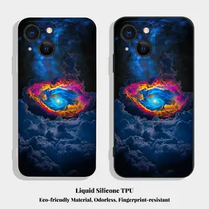 Straight Edge Nebula Illusion Pattern Man's Phone Case for iPhone 16 15 14 Pro Max 13 12 11 XR XS E Plus Shockproof Drop Protection Rugged Durable Silicone Cover Cellphone Protective Smartphone Casing