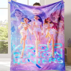 Countdown Sale! Huntrix x K-Pop Demon Hunters | Soft Flannel Blanket for Sofa, Bed & Office | Perfect Gift for K-pop & Anime Lovers cozy flannel blanket A gift suitable for fans, friends and children Suitable for all four seasons