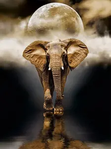 Elephant Print Wall Art Unframed African Elephant Wall Art Painting,Black and Gold Poster Modern Art Decor Poster for Kids Bedroom Living Room Bathroom Home Office Decorations