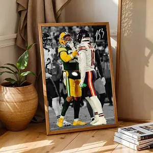 Iconic Bears Packers Clash, Rivalry Poster Chicago Bears vs Green Bay Packers Sports Wall Art for Fans and Collectors
