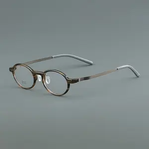 Women's Retro TR Nerd Glasses, Oval Frame Female Eyewear with Fresh Style, Metal Hinge, and Beta Titanium Temple Material