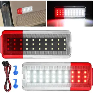Nilight 2PCS LED Car Interior Door Panel Courtesy Lights, White and Red, Plug-and-Play Compatible with Ford F250-F550 Super Duty 1999-2007, Excursion 2000-2005, Led Car Lights
