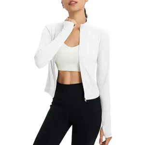 Women's UPF 50+ Sun Shirts Protection SPF Crop Jacket UV Protection Long Sleeve Full Zip Clothing Lightweight