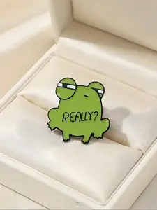 Charming Frog Enamel Pin, Cute Cartoon Style Alloy Brooch, Perfect for Daily Wear and Parties, Fashion Accessory, Creative Clothing Decor