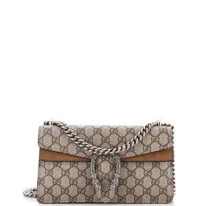 Pre-owned GUCCI Canvas Coated, Crystal, Metal Shoulder Bags Dionysus Bag GG Coated Canvas with Crystal Embellished Metal Small by Rebag