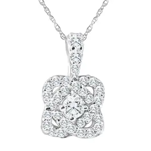 3/4ct Diamond Infinity Intertwined Love Pendant 14K White Gold Necklace