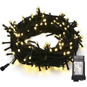33FT 100 LEDs String Lights,Green Wire Waterproof Fairy Lights 8 Modes 30V UL Certified Plug in Xmas Light for Home, Garden, Wedding, Party, Christmas Decoration Indoor Outdoor (Warm White)