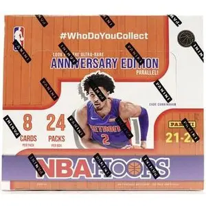 Panini 2021/22 NBA Hoops Basketball 24-Pack Box with Retail Exclusive Blue & Red Explosion Parallels, Collect First Rookie Cards & Unique Inserts