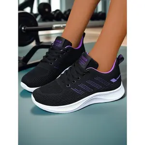 Women’s mesh casual sneakers, fashionable comfort tennis shoes, anti-slip shock absorption, lace-up suitable for walking and sports, running sneakers