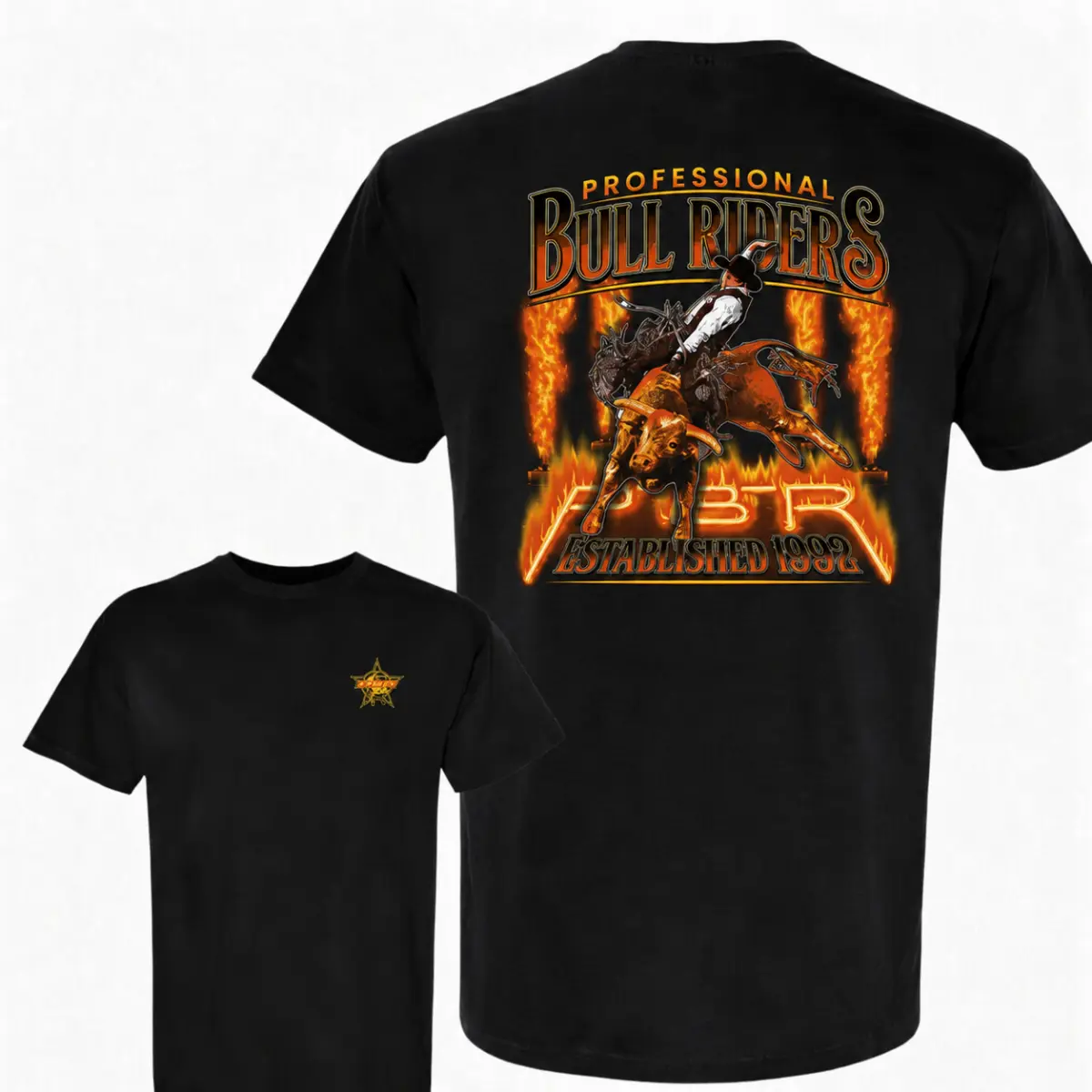 Professional Bull Riders Shirt, PBR Rodeo Graphic Tee, Western Cowboy T-Shirt, Double Sided Bull Riding Shirt, Rodeo Fan Gift, Cowboy Western Apparel, Unisex Graphic Tee