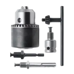 1.5-13mm Keyed Drill Chuck Adapter - 1/2" Quick-Connect with SDS-Plus, 1/4" Hex & 1/2" Square Drive - Compatible with Impact Drills/Wrenches,for Electric Driver, Power Wrench, Hammer Drill