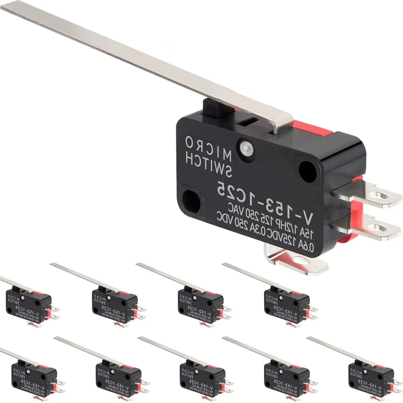 10Pcs Micro Limit Switch 3 Pin SPDT 1NO 1NC Snap Action