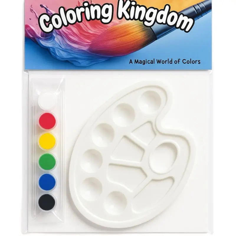 Coloring Kingdom Paint Kit for Kids Canvas Palette & 6 Bright Colors A Magical World of Colors Creative Art Set