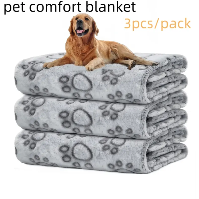 3-pack of super soft paw print blankets. I bought 2 sets and my 3 dogs fight over who gets the new one!
