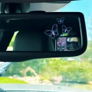 Set 3 count Butterfly Rearview Mirror Decal Cute Butterflies Girly Sticker Aesthetic Christian Bookish  for Water Bottle Window Vinyl  2 Inches   Accessories