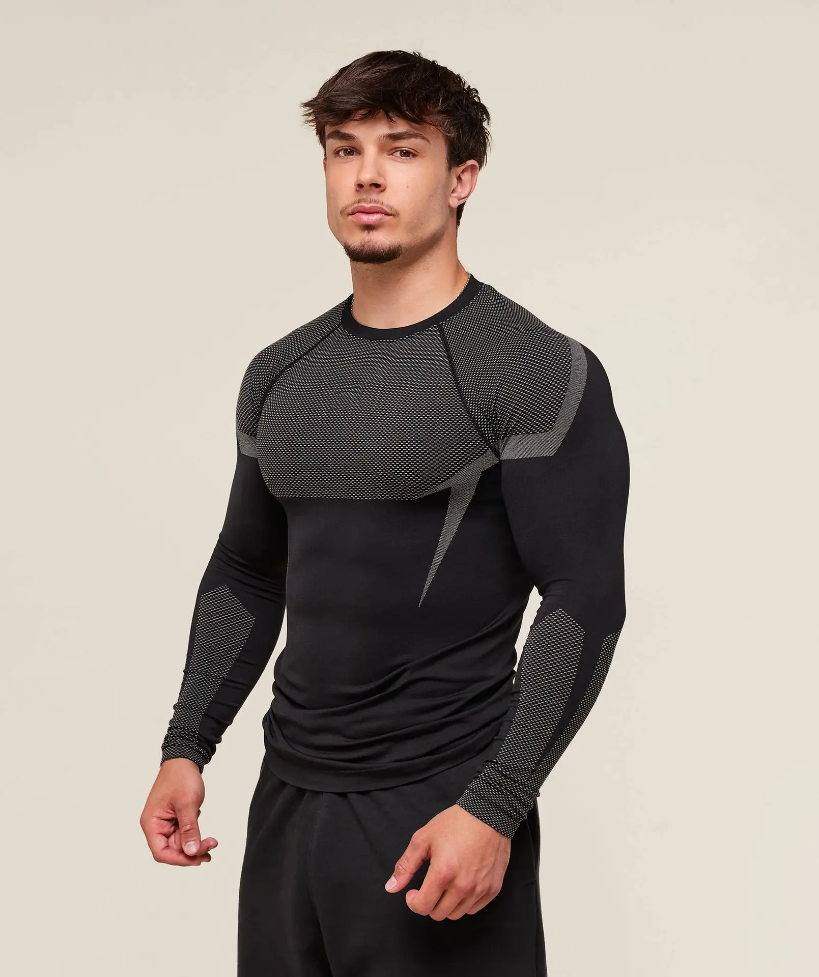 (CLEARANCE)  Onyx Men's Onyx Seamless Gym Long sleeve Shirt, Athletic Workout Shirt, Performance Activewear