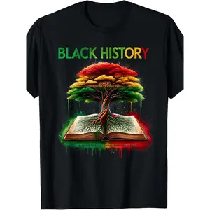 Black History Inspiring The Future African American History T-Shirt.jpgSame style for men and women 2025 summer short-sleeved printed T-shirt pure 220G
