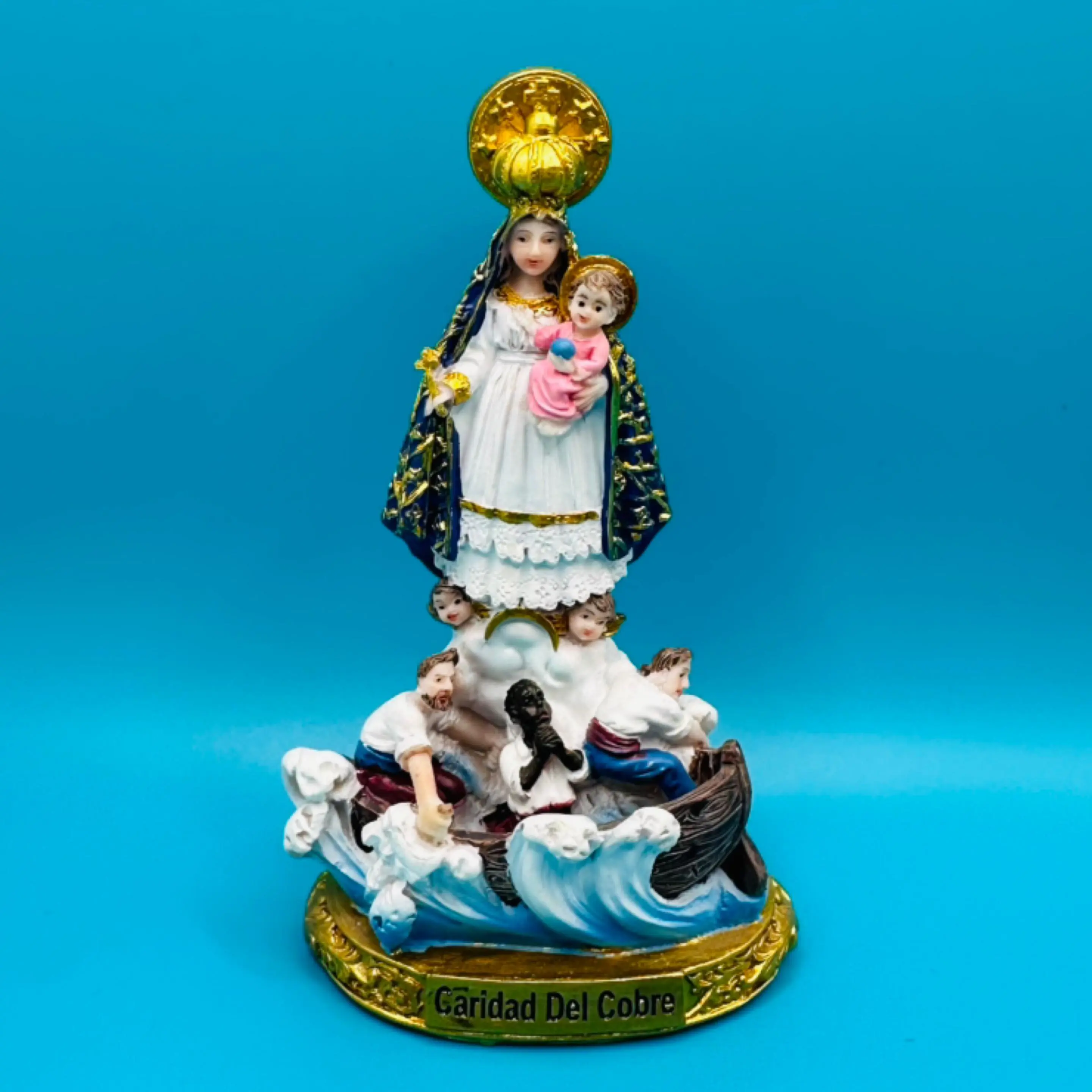 Religious Caridad del Cobre Statue, 5 In Home Decor Ornaments, Tabletop Room Decor Figurine