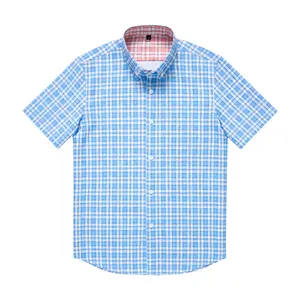 Fresh Versatile Gingham Casual Shirt | Mens Silky-Soft Lightweight Wear-Resistant Top with Delicate Check Texture, Adaptive Comfort Fit & Structured Button-Down Collar for Summer Commutes