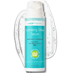 Webe Naturals Hydrating Glow Snail Mucin Serum 1.7oz  Hyaluronic Acid + N-Acetyl Glucosamine (NAG) for Deep Hydration, Plump Glass Skin & Radiant Glow | Lightweight Korean Inspired Essence for Dry, Dull, Sensitive Skin | Daily Moisture Boost