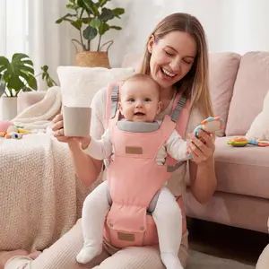 Ainomi 6-in-1 Infant-Safe Front-Facing Baby Carrier, Adjustable Ergonomic Detachable All-Seasons Sling with Hip-Healthy Design, Logo Print, Lumbar Support, Lightweight Infant Carrier for Newborns-Toddlers (Ideal for Shopping, Babywearing), Adjustable Ergo