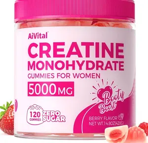 AiVital™ Creatine Gummies for Women, 5000mg Creatine Monohydrate Gummies+2000mg Collagen+1000mg BCAA, Women-Specific Formula, Sugar Free, 30 Servings, 120 Counts(Berry)
