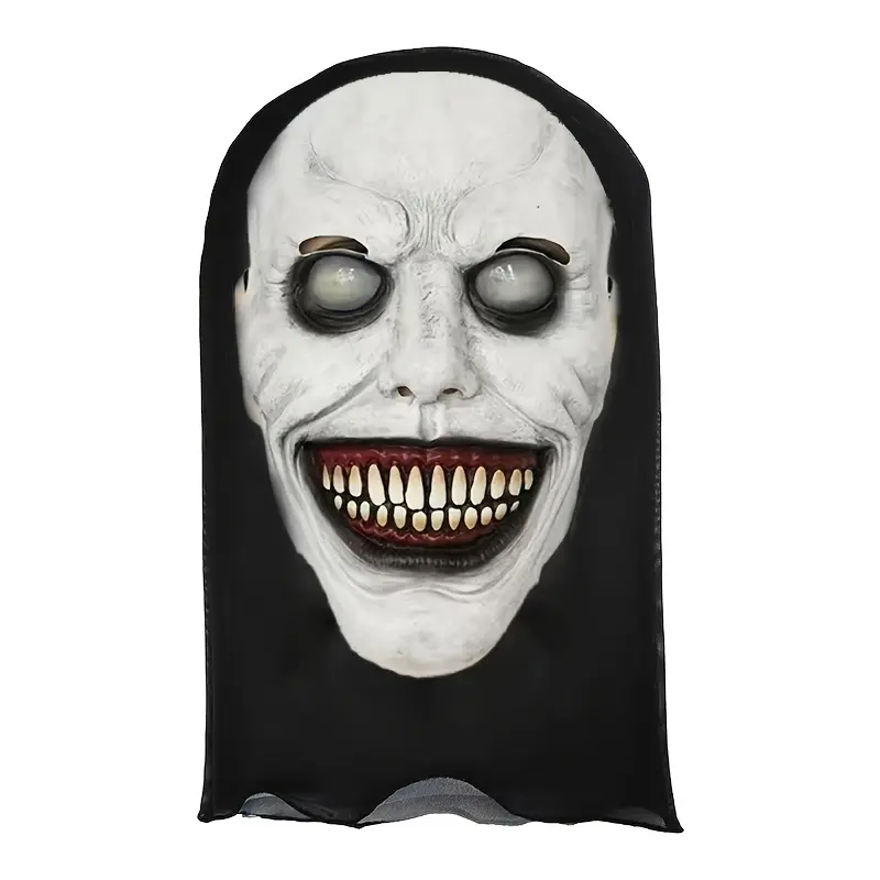 Adult Painted Polyester Pale Demon Balaclava - Spooky Elastic Breathable Fabric Party Face Mask, Machine Washable (Gentle Cycle Recommended), Halloween Cosplay Costume Mask, Ideal Gift for Cosplay Enthusiasts
