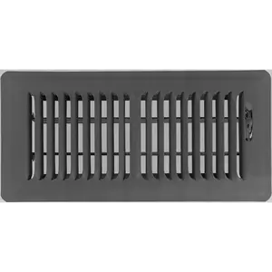 4" X 10" Dark Grey Floor Register Vent - Heavy Duty Steel Floor Vent with Easy Adjust Airflow Lever
