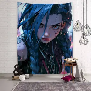 Arcane Season 2 Jinx Graffiti Colorful Tapestry Wall Hanging Bohemian Wall Tapestries Mandala Wall Art Decor