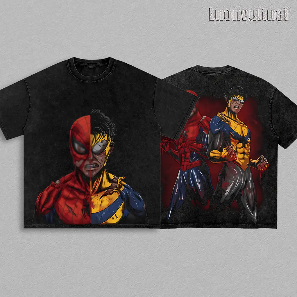 INVINCIBLE Retro 90s Graphic Cotton Shirt, Retro Comic Streetwear Shirt Y2K Comic Style Streetwear Top, Black Cotton Unisex Tee, Graphic Streetwear Menswear Top, Gift for Fans