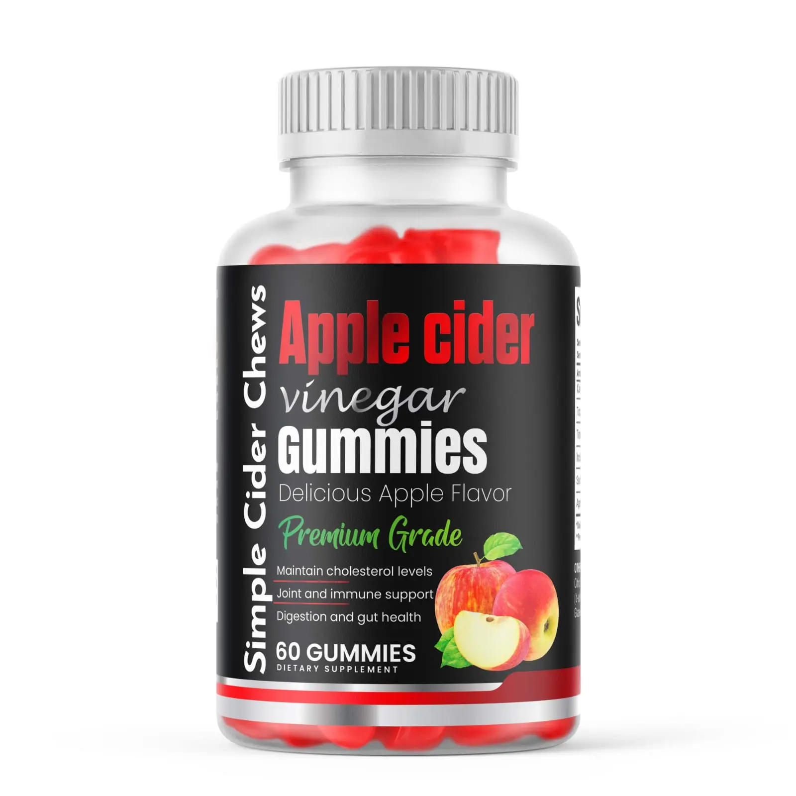 Dietary Apple Cider Vinegar Gummies, Simple Cider Chews Wellness Supplement