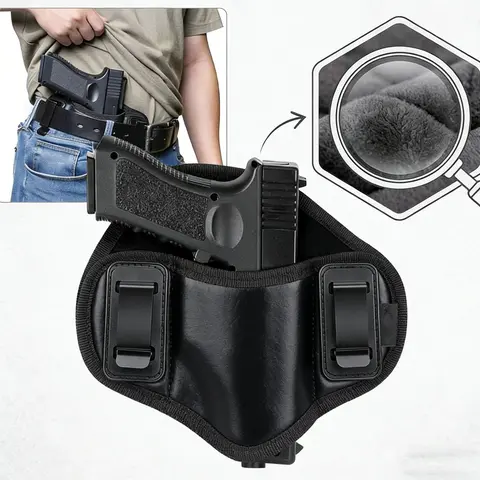 Men's PU Quick-Draw Universal Belt Clip Holster - Adjustable Clip-On Strap, Fast Draw Access, Hidden Waist Pouch for Adjustable Strap Men's Fanny Packs & Belt Bags