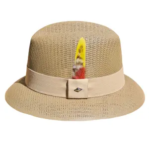 Lowriding Chicano Mocha OG Lowrider Derby Hat with Handmade Flex Fit & Feather Accent for Special Occasions Comfortable Versatile Accessory