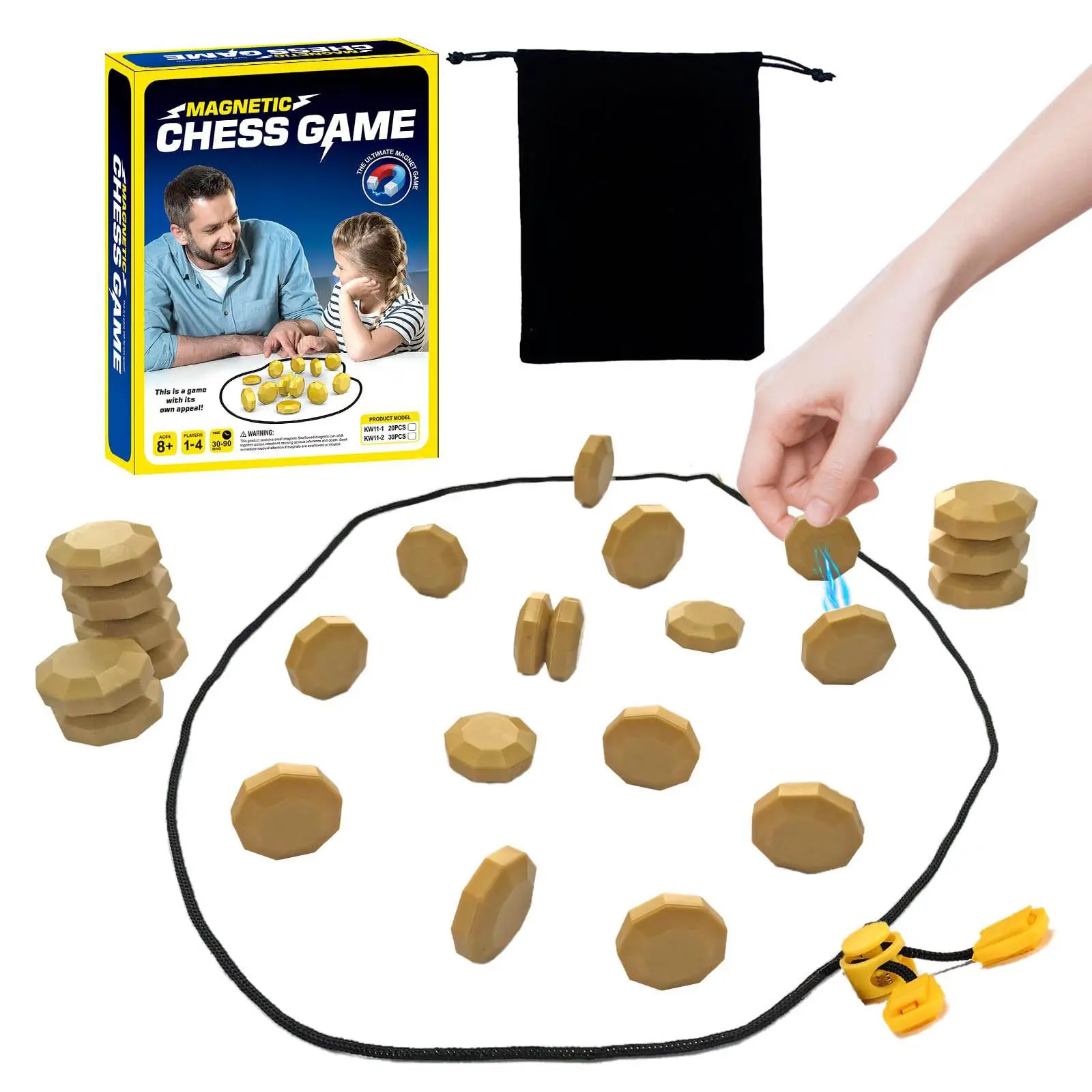 Magnetic Chess Game, Magnetic Chess Board Game, Strategy Board Game for 1-4 Players, Fun Family Game Night, Birthday Gift, Portable Chess Game, Family Board Games, Party Board Game, Tabletop Games