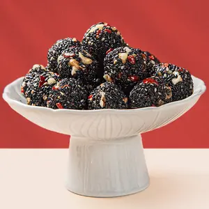 Organic Black Sesame Energy Balls – Gluten-Free Vegan Superfood Snack with Mulberry, Red Date, Walnut & Goji| Handcrafted, Naturally Sweet| 120g (13 Balls)Candy & Pastry Snack