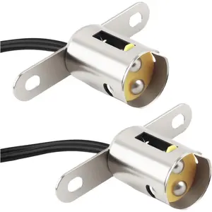 2PCS BA15D Light Bulb Socket,Bayonet Type BA15D Led Bulb Socket with Dual Wire Connector,Universal Long Bracket Car Light Sockets Car Accessories for Turn Signals & Brake Lights