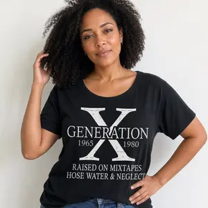 Gen X Shirt Funny Sarcastic Tee Women Raised On Hose Water Generation X Retro Nostalgia Relaxed Fit Comfy Top Gag Gift