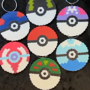 Pokeball keychains a small variety of them! Ultra ball, great ball, master ball, dive ball,friend ball and heal ball Plastic