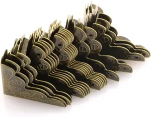 Box Corner Protector 20PCS Antique Brass Triangle Rattan Carved Wood Case Edge Guard