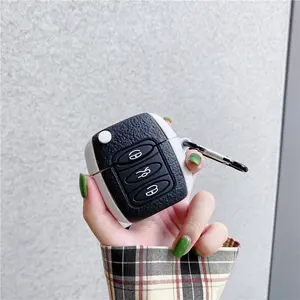 1 car key headphone case,Cute Cartoon Design wireless Bluetooth earphone case, Audio, drop resistant, durable, stylish accessory with Protection, Compatible with AirPods 1/2/3/4/pro/pro2(Different models may have different shapes)