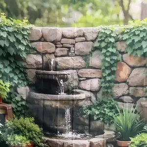 1PC, Courtyard stone wall garden photography background,made of polyester material,suitable for photo booths, parties, birthdays, celebrations, as well as indoor and outdoor home birthday party decoration, home decoration, room decoration, wall decoration