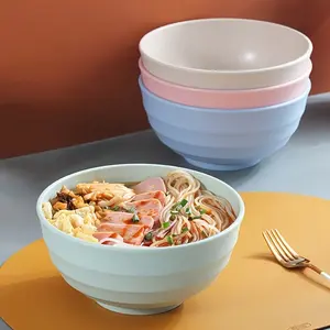 4pcs Non-Breakable Cereal Bowl Set - 24oz PP Plastic Bowls for Soup/Rice/Cereal - Microwave and Dishwasher Safe - Lightweight Tableware - Shatterproof Design for Home, Camping and Gifts (4 Colors)